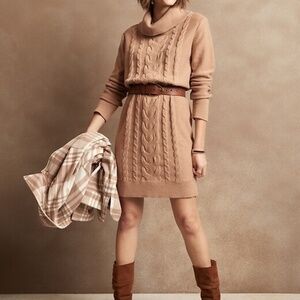 BNWOT Banana Republic Factory Cozy Cable Knit Sweater Dress